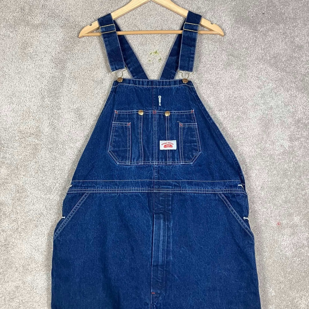 Round House Denim Overalls Mens Blue Workwear Bibs Farm Workwear Blue Jean 40x28